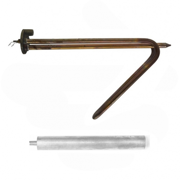 Комплект ТЭН 1,5кВт (1500Вт) RCA для горизонтального водонагревателя Ariston, под анод М6, + анод, 3401262K1