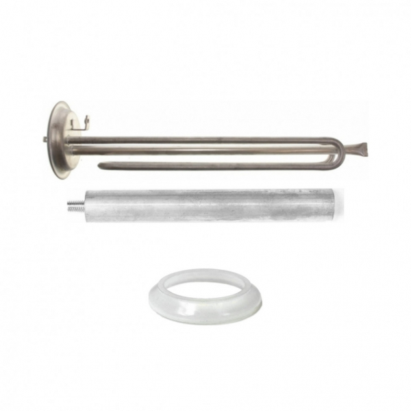 Комплект ТЭН 2,5кВт (2500Вт) RF для водонагревателя Electrolux под анод М6 трубка под термостат D12мм PREMIUM + прокладка + анод, 50942K