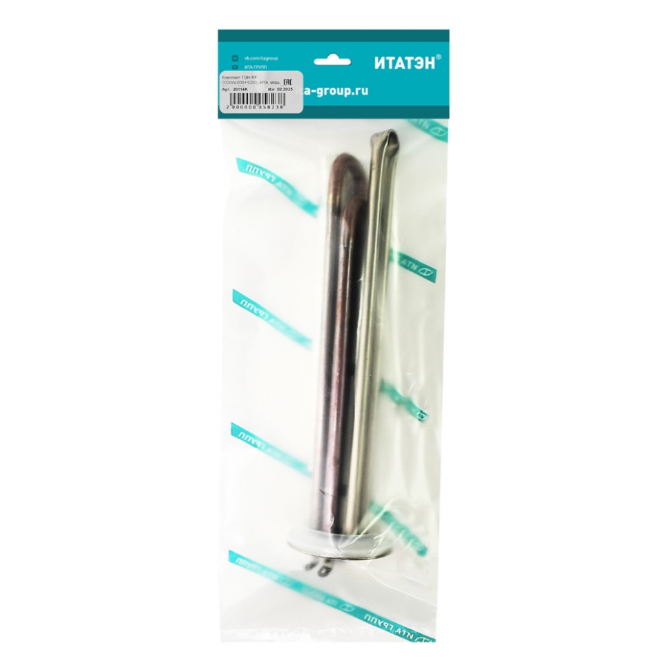 Ремкомплект для водонагревателя Thermex, Electrolux ТЭН 2 кВт (2000W) RF под анод М6 контакты под винт + прокладка + анод, М20114K